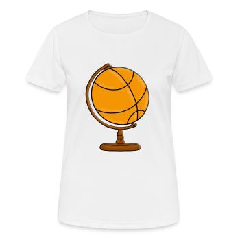 BASKETBALL - WELT - GLOBUS - SPORT - Frauen T-Shirt atmungsaktiv - Weiß - Vorne - AI Model Female 172 dark (172cm)