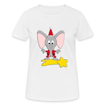 ELEFANT - STERNSCHNUPPE - WEIHNACHTEN - TIER - Frauen T-Shirt atmungsaktiv - Weiß - Vorne - AI Model Female 172 dark (172cm)