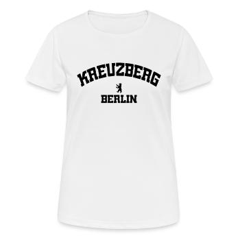 Kreuzberg - Berlin - Deutschland - Germany - Frauen T-Shirt atmungsaktiv - Weiß - Vorne - AI Model Female 172 dark (172cm)