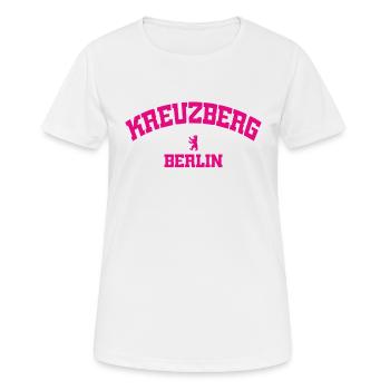 Kreuzberg - Berlin - Deutschland - Germany - Frauen T-Shirt atmungsaktiv - Weiß - Vorne - AI Model Female 172 dark (172cm)