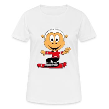 SCHAF - SNOWBOARD - WINTERSPORT - SPORT - TIER - Frauen T-Shirt atmungsaktiv - Weiß - Vorne - AI Model Female 172 dark (172cm)