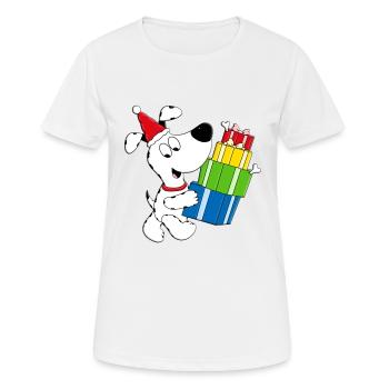 WEIHNACHTEN - GESCHENKE - HUND - TIERISCH - Frauen T-Shirt atmungsaktiv - Weiß - Vorne - AI Model Female 172 dark (172cm)