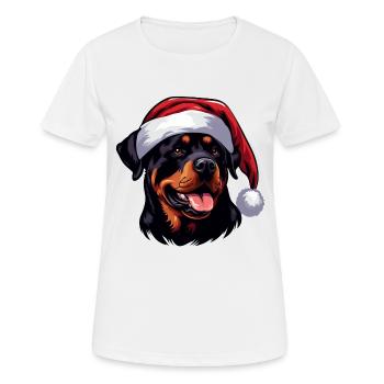 Rottweiler The Santa Claus - Women's Breathable T-Shirt - white - Front - AI Model Female 172 dark (172cm)