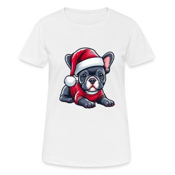 Niedlicher Frenchie Heiligabend Geist - Frauen T-Shirt atmungsaktiv - Weiß - Vorne - AI Model Female 172 dark (172cm)