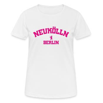 Neukölln - Berlin - Deutschland - Germany - Frauen T-Shirt atmungsaktiv - Weiß - Vorne - AI Model Female 172 dark (172cm)