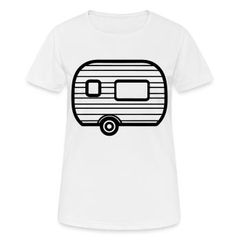 Kleiner Wohnwagen - Frauen T-Shirt atmungsaktiv - Weiß - Vorne - AI Model Female 172 dark (172cm)