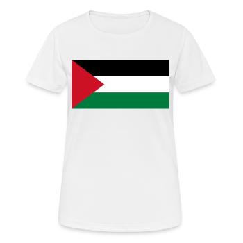 Palästina Flagge - Frauen T-Shirt atmungsaktiv - Weiß - Vorne - AI Model Female 172 dark (172cm)