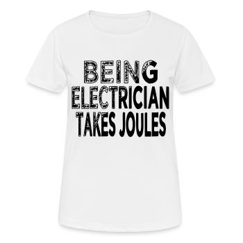 Prise Profession Ingénieur Electrique Caméraman - T-shirt respirant Femme - blanc - Devant - AI Model Female 172 dark (172cm)
