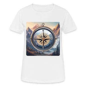 Compass / Cardinal Direction / Travel / Survival - Women's Breathable T-Shirt - white - Front - AI Model Female 172 dark (172cm)