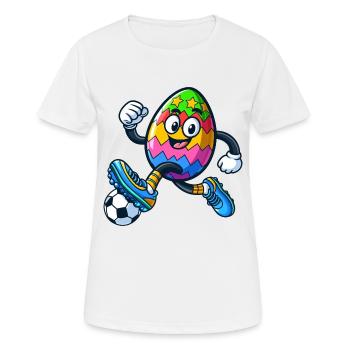 Oeuf de Pâques Oeuf de Pâques Joueur de football - T-shirt respirant Femme - blanc - Devant - AI Model Female 172 dark (172cm)