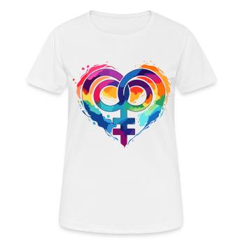 Conception de chemise duo pour la Saint-Valentin pour femmes - T-shirt respirant Femme - blanc - Devant - AI Model Female 172 dark (172cm)