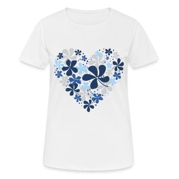 Flower Heart - Women's Breathable T-Shirt - white - Front - AI Model Female 172 dark (172cm)