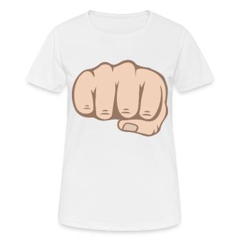 Faust - Frauen T-Shirt atmungsaktiv - Weiß - Vorne - AI Model Female 172 dark (172cm)