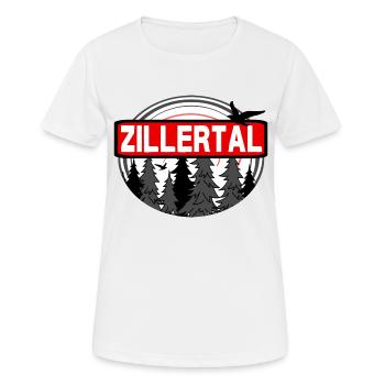 Zillertal - Alpes - Autriche - T-shirt respirant Femme - blanc - Devant - AI Model Female 172 dark (172cm)