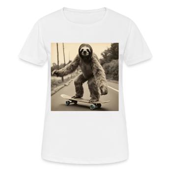 Sloth / Animal / Photo / Funny / Skateboarding - Women's Breathable T-Shirt - white - Front - AI Model Female 172 dark (172cm)
