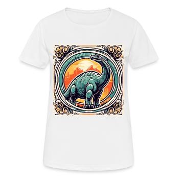 Dinosaurier / Tier / Urzeit / Reptil / Jungs - Frauen T-Shirt atmungsaktiv - Weiß - Vorne - AI Model Female 172 dark (172cm)