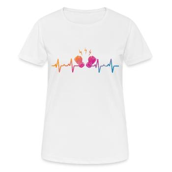 Battement de cœur de la boxe - T-shirt respirant Femme - blanc - Devant - AI Model Female 172 dark (172cm)