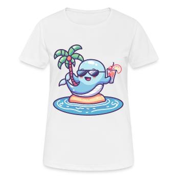 Whale Summer Vacation - Women's Breathable T-Shirt - white - Front - AI Model Female 172 dark (172cm)