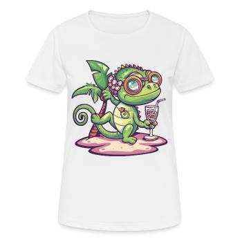 Chameleon Summer Vacation - Women's Breathable T-Shirt - white - Front - AI Model Female 172 dark (172cm)
