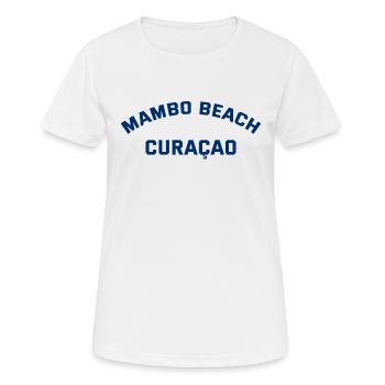 Mambo Beach - Curacao - Dutch Caribbean - Karibik - Frauen T-Shirt atmungsaktiv - Weiß - Vorne - AI Model Female 172 dark (172cm)