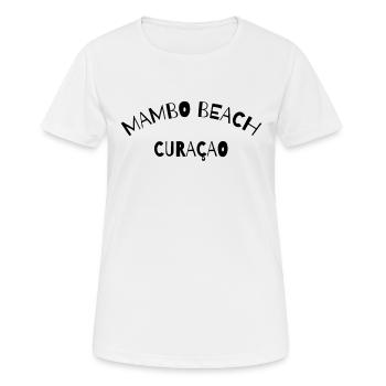 Mambo Beach - Curacao - Dutch Caribbean - Karibik - Frauen T-Shirt atmungsaktiv - Weiß - Vorne - AI Model Female 172 dark (172cm)