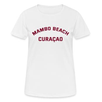 Mambo Beach - Curacao - Dutch Caribbean - Karibik - Frauen T-Shirt atmungsaktiv - Weiß - Vorne - AI Model Female 172 dark (172cm)