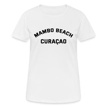 Mambo Beach - Curacao - Dutch Caribbean - Karibik - Frauen T-Shirt atmungsaktiv - Weiß - Vorne - AI Model Female 172 dark (172cm)