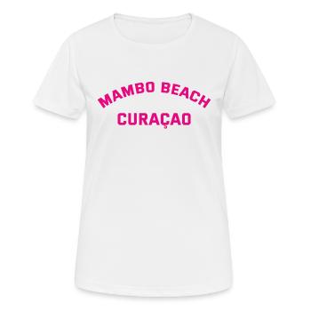 Mambo Beach - Curaçao - Caraïbes néerlandaises - Karibik - T-shirt respirant Femme - blanc - Devant - AI Model Female 172 dark (172cm)