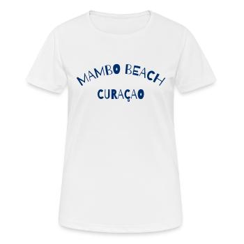 Mambo Beach - Curacao - Dutch Caribbean - Karibik - Frauen T-Shirt atmungsaktiv - Weiß - Vorne - AI Model Female 172 dark (172cm)