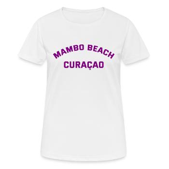 Mambo Beach - Curaçao - Caraïbes néerlandaises - Karibik - T-shirt respirant Femme - blanc - Devant - AI Model Female 172 dark (172cm)
