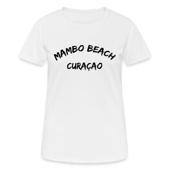 Mambo Beach - Curacao - Dutch Caribbean - Karibik - Frauen T-Shirt atmungsaktiv - Weiß - Vorne - AI Model Female 172 dark (172cm)