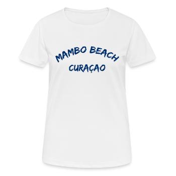 Mambo Beach - Curacao - Dutch Caribbean - Karibik - Frauen T-Shirt atmungsaktiv - Weiß - Vorne - AI Model Female 172 dark (172cm)