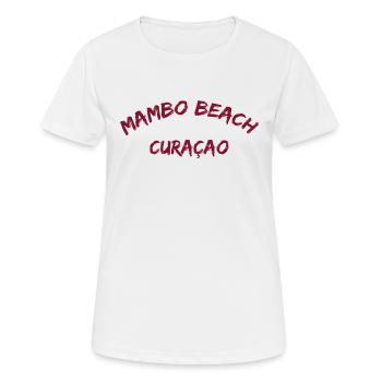 Mambo Beach - Curacao - Dutch Caribbean - Karibik - Frauen T-Shirt atmungsaktiv - Weiß - Vorne - AI Model Female 172 dark (172cm)