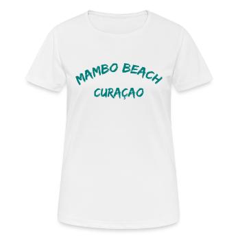 Mambo Beach - Curacao - Dutch Caribbean - Karibik - Frauen T-Shirt atmungsaktiv - Weiß - Vorne - AI Model Female 172 dark (172cm)