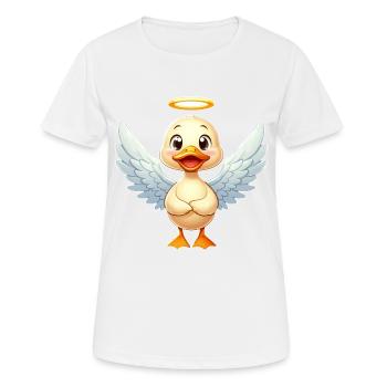 Süße Ente Erpel Engel Heiligenschein - Frauen T-Shirt atmungsaktiv - Weiß - Vorne - AI Model Female 172 dark (172cm)