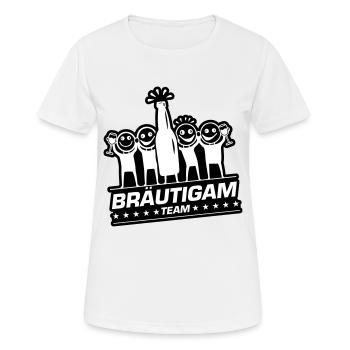 Team Bräutigam Polterhochzeit - Frauen T-Shirt atmungsaktiv - Weiß - Vorne - AI Model Female 172 dark (172cm)