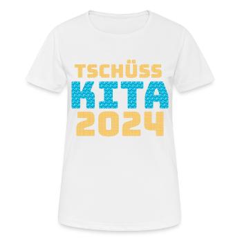 Tschüss Kita 2024 - Frauen T-Shirt atmungsaktiv - Weiß - Vorne - AI Model Female 172 dark (172cm)