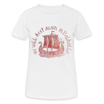 Viking Boat Rendez-vous au Valhalla 2 - T-shirt respirant Femme - blanc - Devant - AI Model Female 172 dark (172cm)