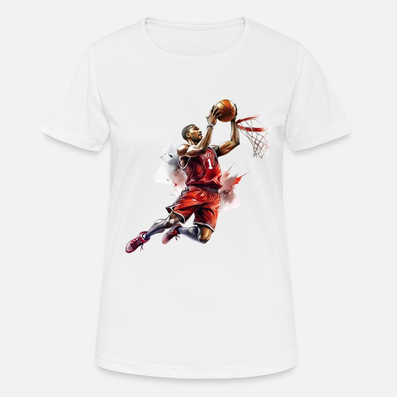 Basketball player drawing basket with lapi - Women's Breathable T-Shirt - white