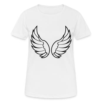 Ailes d'ange - T-shirt respirant Femme - blanc - Devant - AI Model Female 172 dark (172cm)