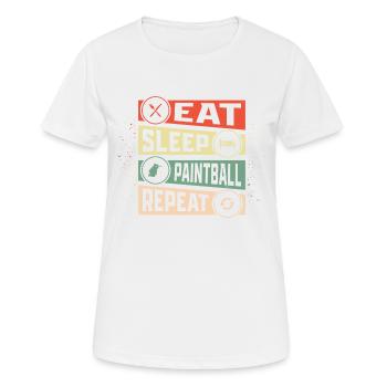 Manger Dormir Paintball Répéter Joueur Tactique Paintba - T-shirt respirant Femme - blanc - Devant - AI Model Female 172 dark (172cm)