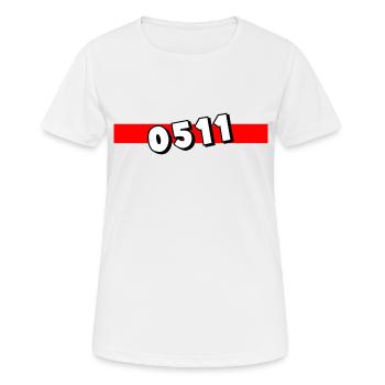 0511 - Vorwahl Hannover - Telefon - telefonieren - Frauen T-Shirt atmungsaktiv - Weiß - Vorne - AI Model Female 172 dark (172cm)