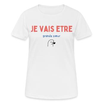 Ich werde eine große Schwester sein - Frauen T-Shirt atmungsaktiv - Weiß - Vorne - AI Model Female 172 dark (172cm)