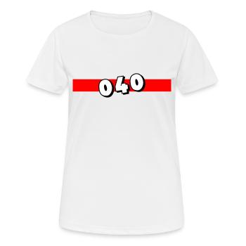 040 - H - Hamburg - Vorwahl - Telefon telefonieren - Frauen T-Shirt atmungsaktiv - Weiß - Vorne - AI Model Female 172 dark (172cm)