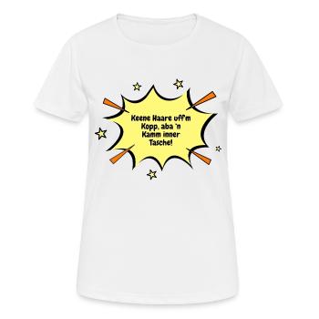 Berlin Pas de cheveux sur une tête, un peigne - T-shirt respirant Femme - blanc - Devant - AI Model Female 172 dark (172cm)