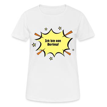 Berlin Ick bin een Berlina! - Frauen T-Shirt atmungsaktiv - Weiß - Vorne - AI Model Female 172 dark (172cm)