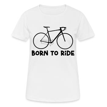 Né pour faire du vélo ! - T-shirt respirant Femme - blanc - Devant - AI Model Female 172 dark (172cm)