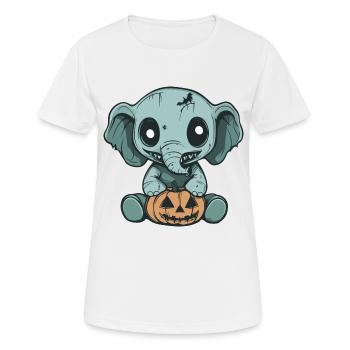 Elefant Halloween Lustig Zombie - Frauen T-Shirt atmungsaktiv - Weiß - Vorne - AI Model Female 172 dark (172cm)