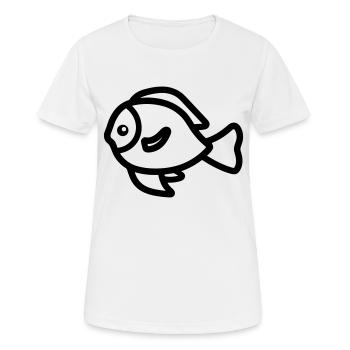 Poisson - T-shirt respirant Femme - blanc - Devant - AI Model Female 172 dark (172cm)