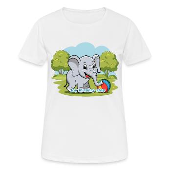 ELEFANTEN, FREUDE AUF SCHRITT UND TRITT - Frauen T-Shirt atmungsaktiv - Weiß - Vorne - AI Model Female 172 dark (172cm)